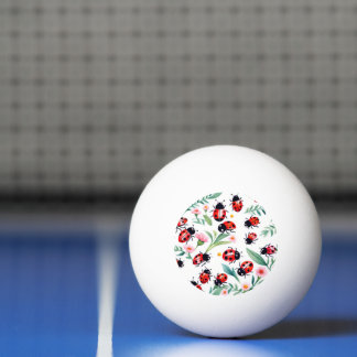 Niedliche Ladybugs und Blume Tischtennisball