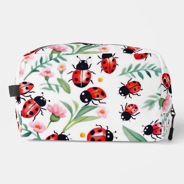 Niedliche Ladybugs und Blume Waschbeutel (Vorderseite)