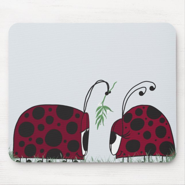 Niedliche Ladybugs und Mistletoe Mousepad (Vorne)