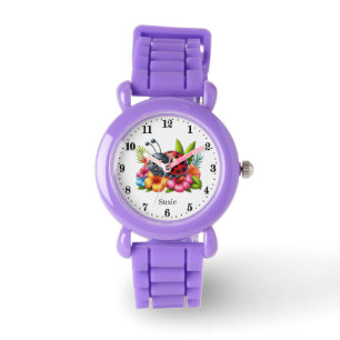 Niedliche Ladybuver-Liebhaber von Mädchen tragen i Armbanduhr