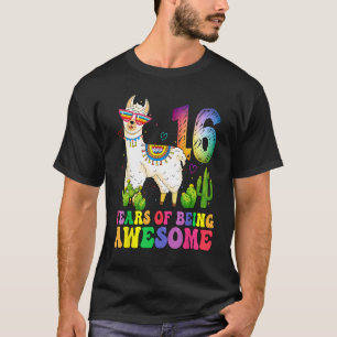 Niedliche Lama Girl 16. Geburtstag 16 Jahre alt T-Shirt