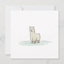 Niedliche Lama-Illustration - Adorable und ruhige Feiertagskarte