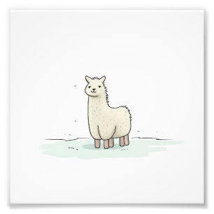 Niedliche Lama-Illustration - Adorable und ruhige Fotodruck