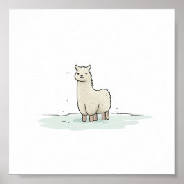Niedliche Lama-Illustration - Adorable und ruhige  Poster