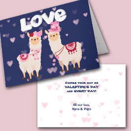 Niedliche Lama Liebe Valentine Card Feiertagskarte
