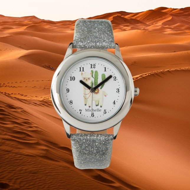 niedliche Lama-Liebhaber tragen den Namen Watch Armbanduhr (Von Creator hochgeladen)