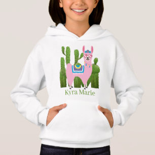 niedliche Lama-Mädchen Hoodie