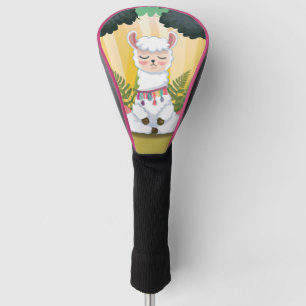 Niedliche Lama-Meditation im Magischen Wald Golf Headcover
