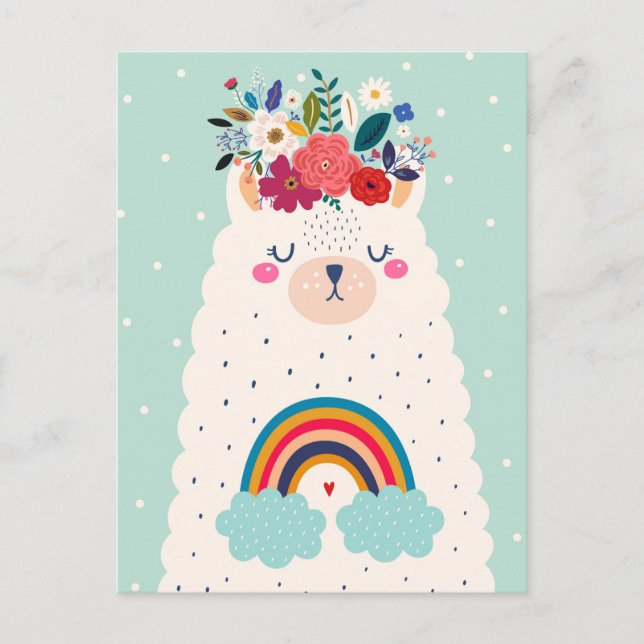 Niedliche Lama-Postkarte Postkarte (Vorderseite)