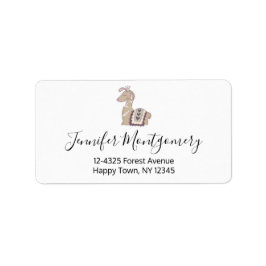 Niedliche Lama-Prinzessin mit einer Krone Adressaufkleber