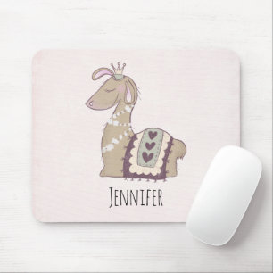 Niedliche Lama-Prinzessin mit einer Krone Mousepad