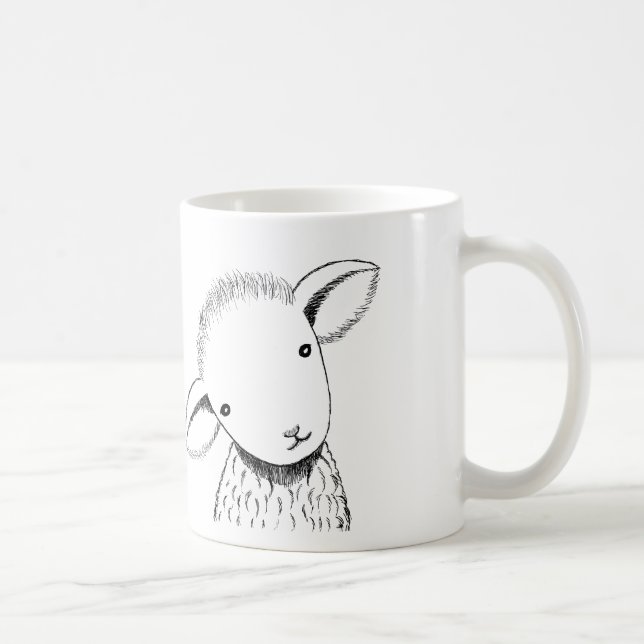 Niedliche Lamm-Tassen-kundenspezifische Kaffeetasse (Rechts)