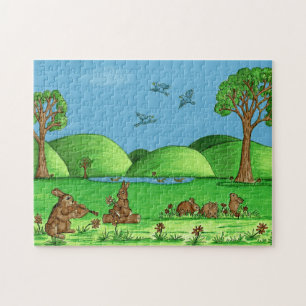 Niedliche Landkaninchen Jigsaw Puzzle mit Geschenk