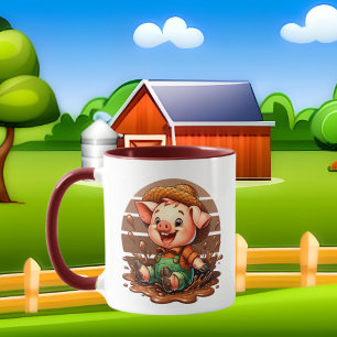 Niedliche Landschwein-Liebhaber fügen Monogramm Tasse