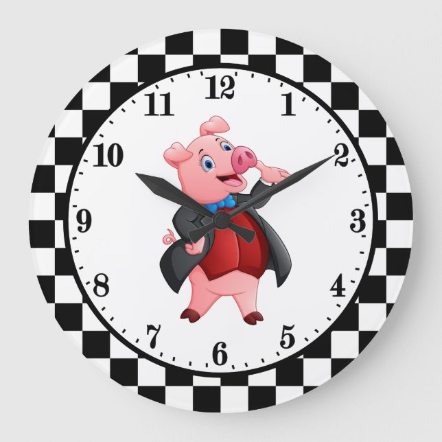 niedliche Landschweinliebhaber Große Uhr (Vorderseite)