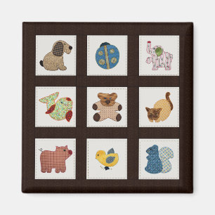 Niedliche Landstil Baby Animals Quilt Magnet