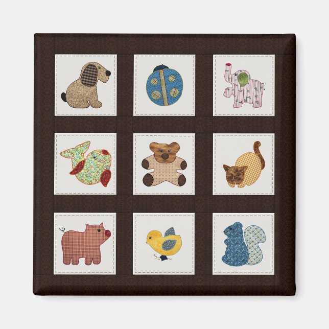 Niedliche Landstil Baby Animals Quilt Magnet (Vorne)