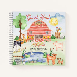 Niedliche Landtiere Barnyard Baby Showbook Notizbuch