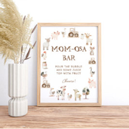Niedliche Landtiere Barnyard Baby Shower Mama-osa  Poster