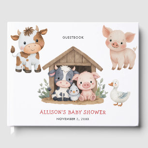 Niedliche Landtiere Barnyard Babydusche Gästebuch