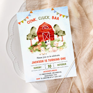 Niedliche Landtiere Barnyard Geburtstagspartei Einladung