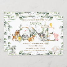 Niedliche Landtiere Barnyard Grüne 1. Geburtstag