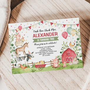 Niedliche Landtiere Geburtstagsparty Barnyard Bash Einladung