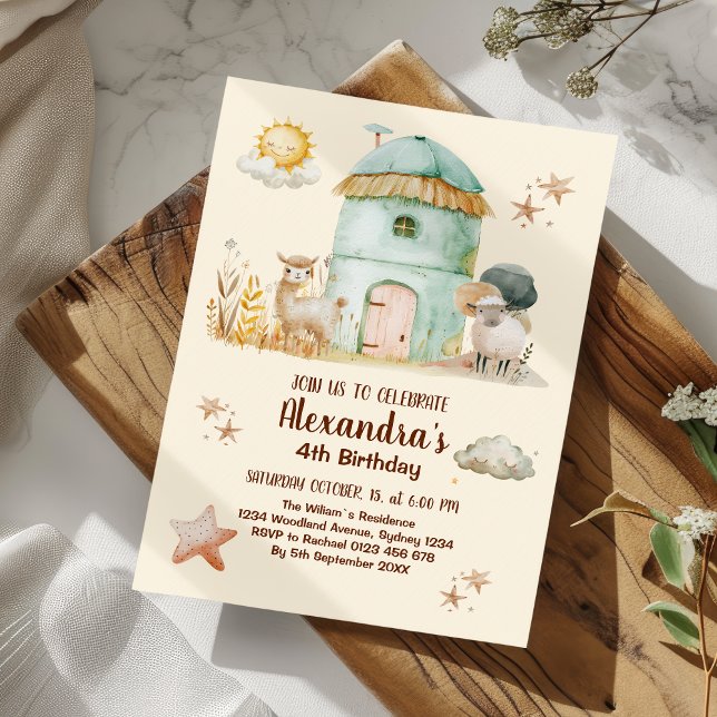 Niedliche Landtiere Geburtstagsparty Barnyard Bash Einladung (Von Creator hochgeladen)