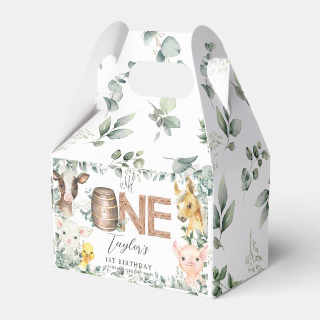 Niedliche Landtiere Grünpflanzen Junge Mädchen 1.  Geschenkschachtel (Vorderseite)