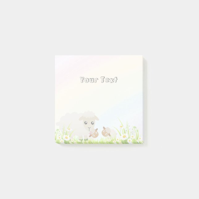 Niedliche Landtiere Kinder Regenbogenschaf Post-it Klebezettel (Vorderseite)