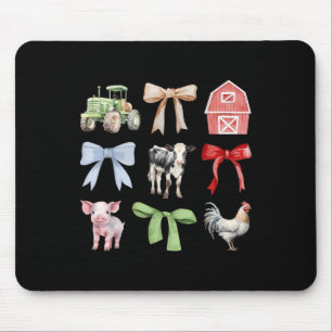 Niedliche Landtiere Kühe Schweinefleisch Coquette Mousepad