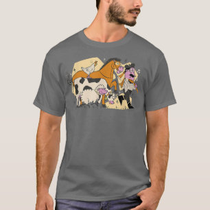 Niedliche Landtiere mit Bauer Pferd, Kuh, Schaf & T-Shirt