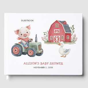 Niedliche Landtiere Schweinefleisch Barnyard Babyd Gästebuch