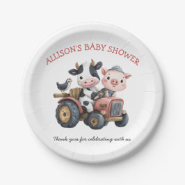 Niedliche Landtiere Schweinekühe Barnyard Babydusc Pappteller