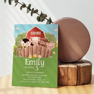 Niedliche Landtiere zum Geburtstag Einladung