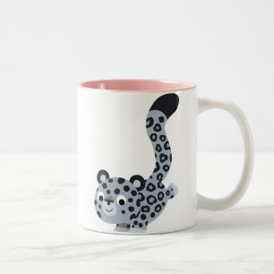 Niedliche Landung Cartoon Snow Leopard Tasse