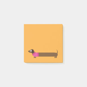 Niedliche lange Dackel-Illustration Post-it Klebezettel