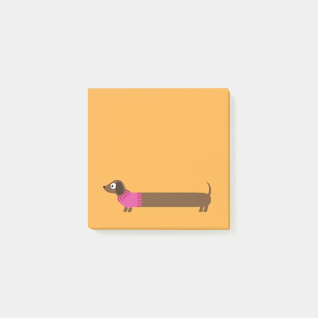 Niedliche lange Dackel-Illustration Post-it Klebezettel (Vorderseite)