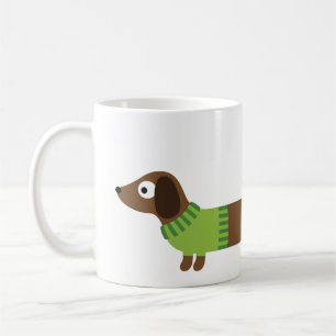 Niedliche lange Dackel-Illustration Tasse