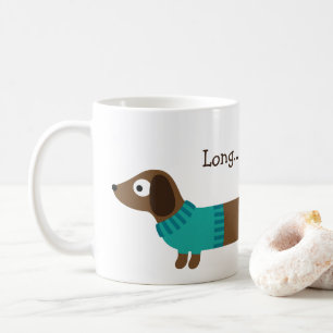 Niedliche lange Dackel-Illustration Tasse