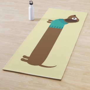 Niedliche lange Dackel-Illustration Yogamatte