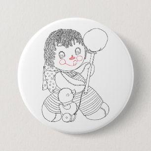 Niedliche Lappen-Puppenente Button
