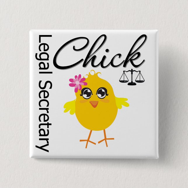 Niedliche Laufbahn Chick - Juristischer Sekretär Button (Vorderseite)