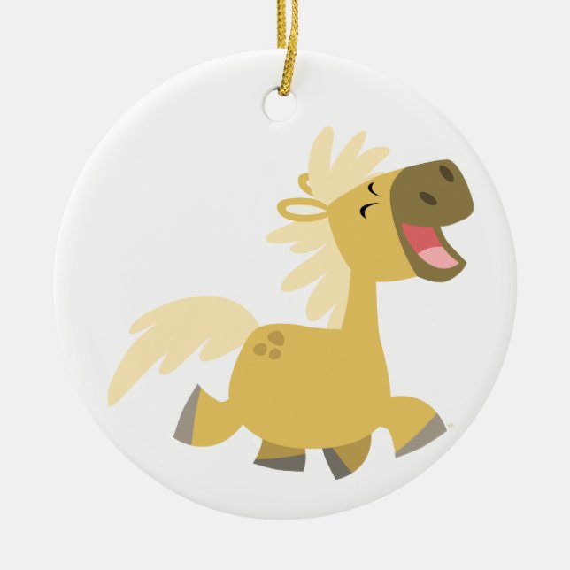 Niedliche Laughing Cartoon Pony Ornament (Vorne)
