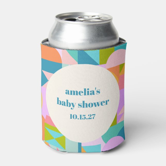 Niedliche Lavendel Blue Baby Dusche nach Maß Dosenkühler (Kanne Vorderseite)