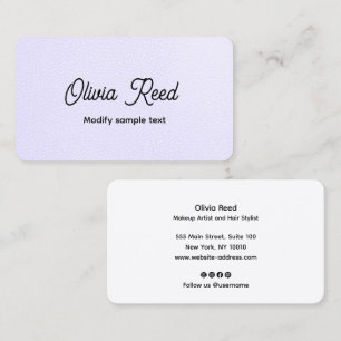Niedliche Lavendel-Script-Visitenkarte Visitenkarte