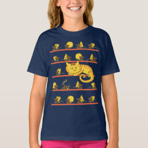 Niedliche Lazy Cat & Cheese Stealing Mice T-Shirt