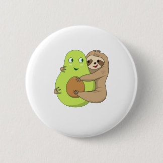 Niedliche Lazy Sloth Animal Avocado Lover Geschenk Button