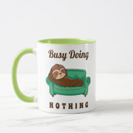 Niedliche Lazy Sloth beschäftigt und tut nichts Fu Tasse