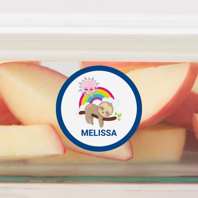 Niedliche Lazy-Sloth mit Sun & Rainbow Etiketten (Befestigt)